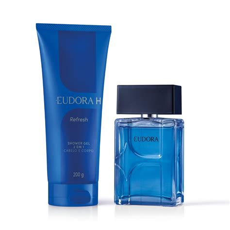 Eudora Kit H Refresh Desodorante Colônia 100ml Shower Gel 2 em 1