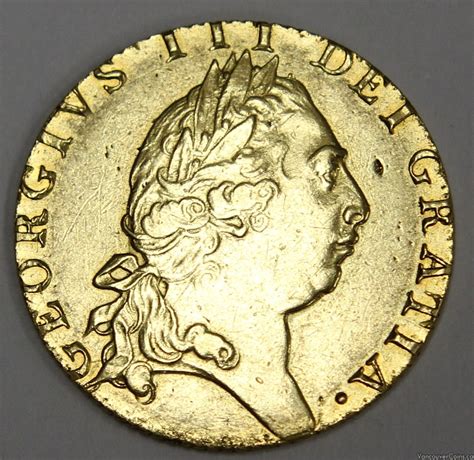 1793 Britain Spade Guinea gold coin ex-jewelry very light edge marks 8. ...