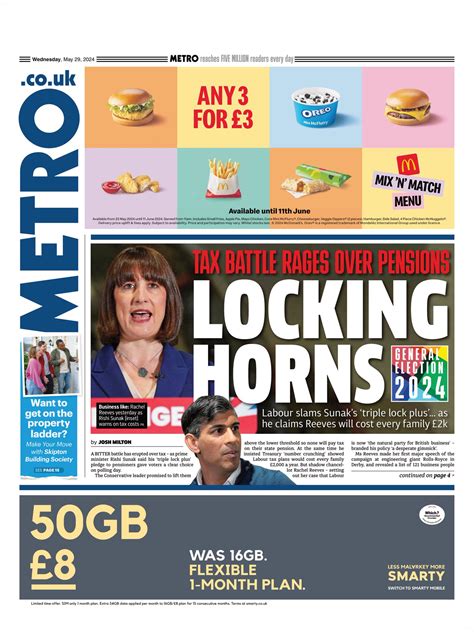 Metro Front Page 29th Of May 2024 Tomorrows Papers Today