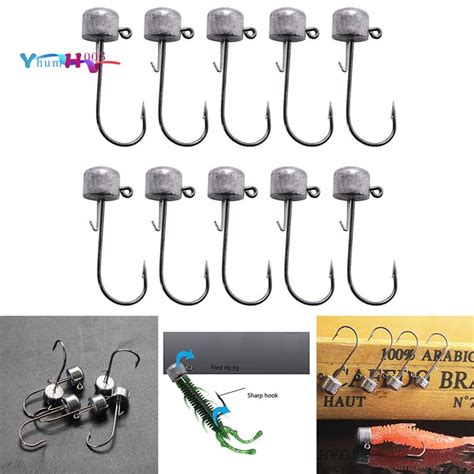 10Pcs Ned Rig Jig Head Finesse Mushroom Jig Heads For Soft Plastic Bait