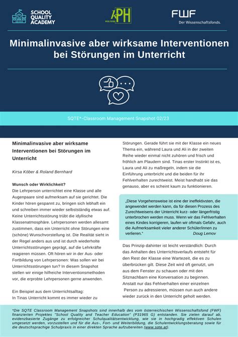 PDF Minimalinvasive aber wirksame Interventionen bei Störungen im