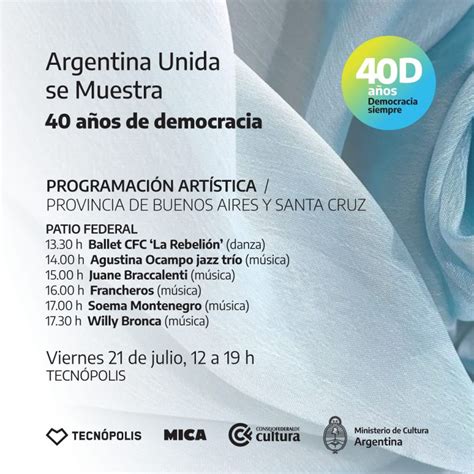 Santa Cruz será parte de Argentina Unida se Muestra 40 años de