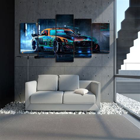 Framed HD Printed Racing Car Painting on Canvas Room Decoration Print ...