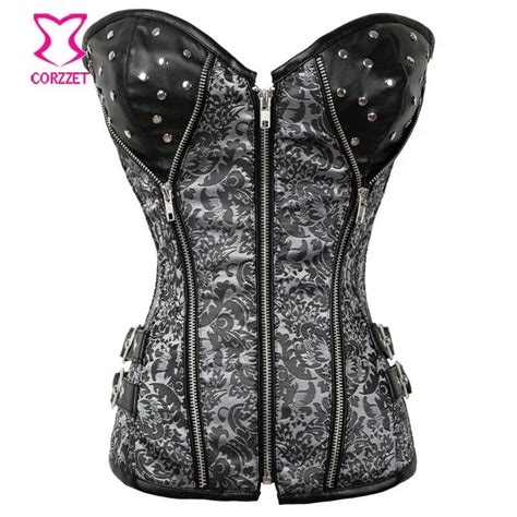 Buy New Goth Vintage Grey Sexy Corset Steampunk Waist