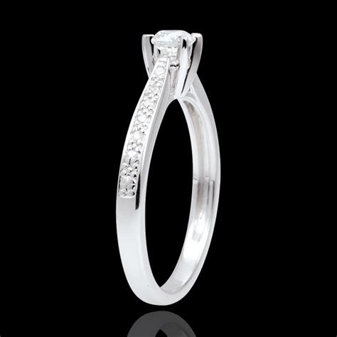 Bague Solitaire Garlane Griffes Carat Or Blanc Carats