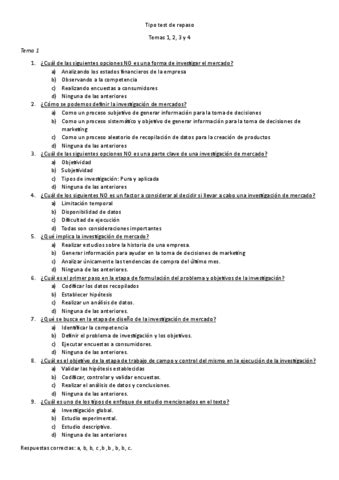 Tipo Test De Repaso Primer Parcial Pdf