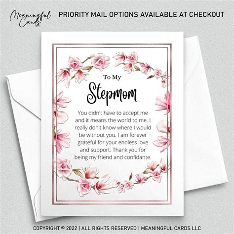 Stepmom Birthday Card Stepmom Thoughtful Birthday Card Stepmom