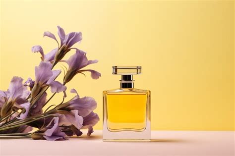 Premium Photo Glass Elegant Perfume Bottle Mockup On Yellow