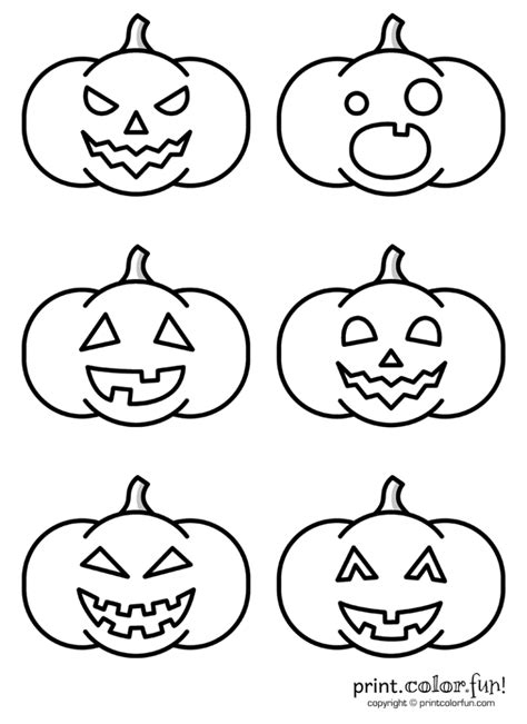 Free Coloring Pages Pumpkin Faces