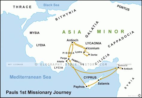 Acts Paul S First Missionary Journey Basic Map Dpi Year