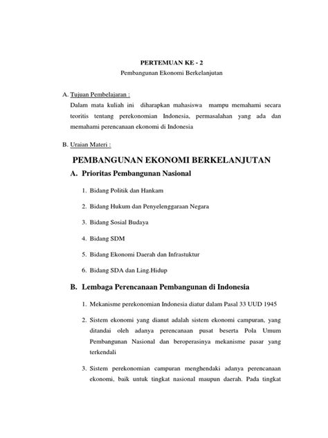 Per 2 Pembangunan Ekonomi Berkelanjutan Pdf