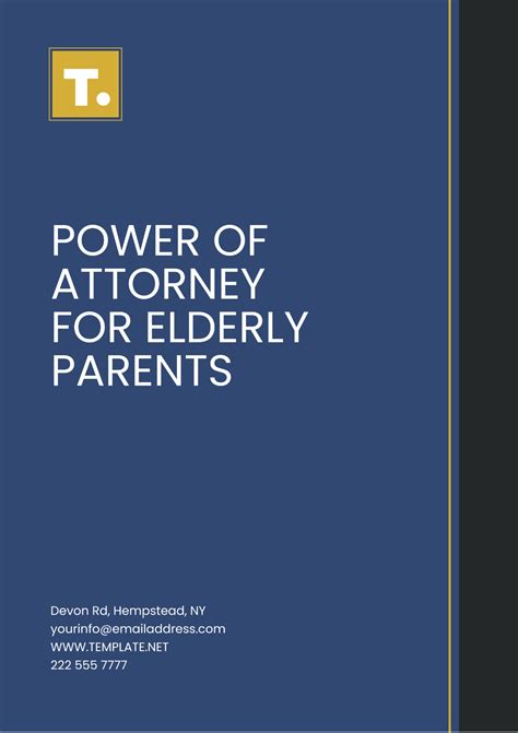 Free Power Of Attorney For Elderly Parents Template Edit Online