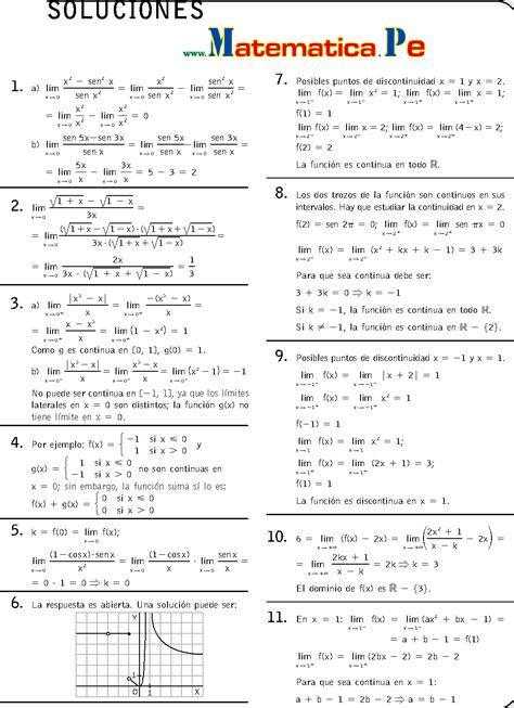 LÍmites Y Continuidad Ejercicios Resueltos Matematicas 1 Bachillerato Pdf