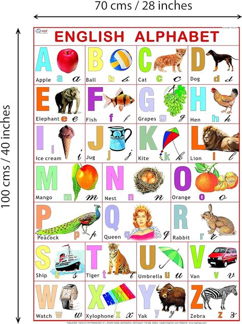 Alphabets Chart Large Vibrant Color Chart Of Alphabets 51 Off