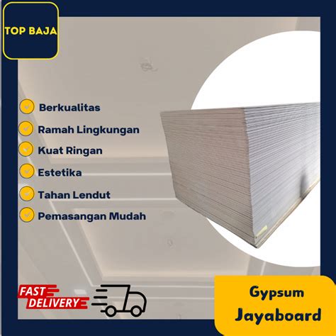 Jual Papan Gypsum Plafon Mm X Mm X Mm Gipsum Jayaboard