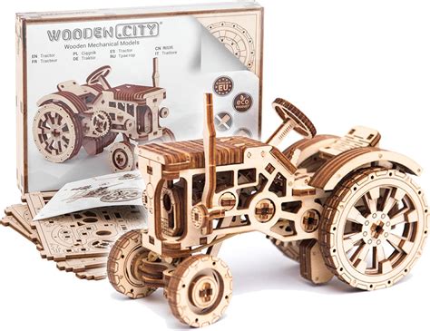 Amazon Wooden City D Wooden Tractor Puzzle Model Tractor Kits