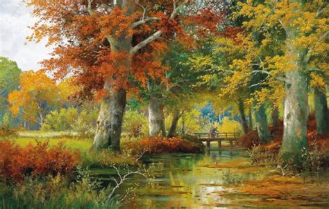 Wallpaper Alois Arnegger Autumn Landscape Austrian Painter Autumn