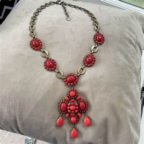 Stella And Dot Sardinia 2 In 1 Statement Necklace Red C Gem