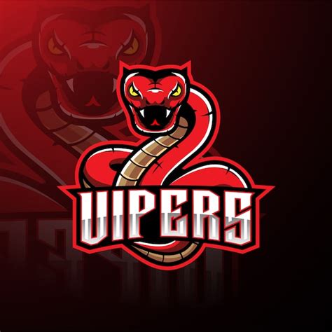 Premium Vector Red Viper Snake Mascot Logo Design