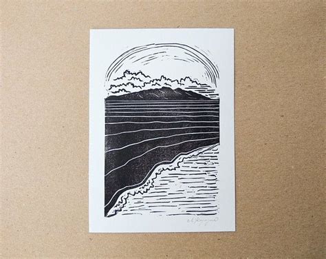 Nature Inspired Linocut Artwork Based On Maui By EastWindPrintCo