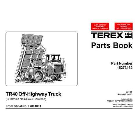 Libro De Repuestos Para Camiones Todoterreno Terex TR40