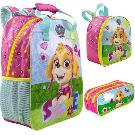 Kit Escolar Mochila Costas Infantil Estojo Lancheira Paw Patrol Happy