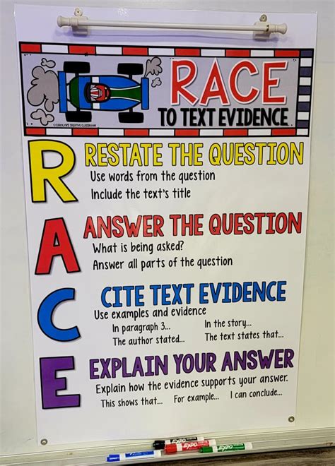 Race to Text Evidence Anchor Chart [Hard Good]