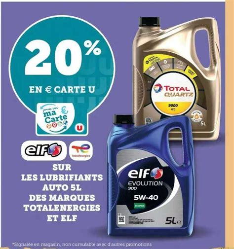 Promo Les Lubrifiants Auto 5l Des Marques Total Energies Et Elf Chez