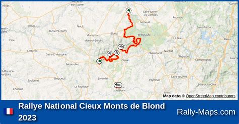 Streckenverlauf Rallye National Cieux Monts De Blond 2023 Coupe