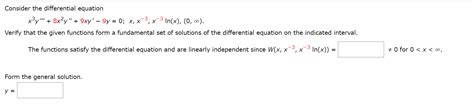 Solved Consider The Differential Equation X3y 8x2y