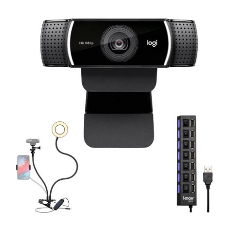 960 001087k18 Logitech C922 Pro Stream 1080p Webcam With Ring Light