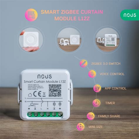 NOUS Module Zigbee Compatible Tuya Et Zigbee2Mqtt Volet Roulant