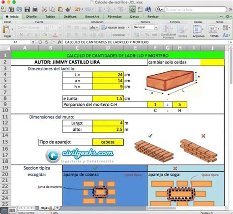 A Continuaci N Presentamos Una Hoja Excel Para El Calculo De Cantidades