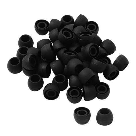 50 Pcs Silicone Earbud Tips Black 9 X 7mm Ear Tips For Replacement Fit Most In Ear Earbuds