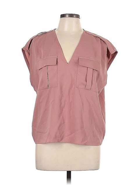 Express 100 Polyester Pink Short Sleeve Blouse Size L 68 Off Thredup