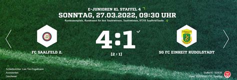 FC Saalfeld II E Junioren 4 1 2 1 FC Einheit Rudolstadt E V