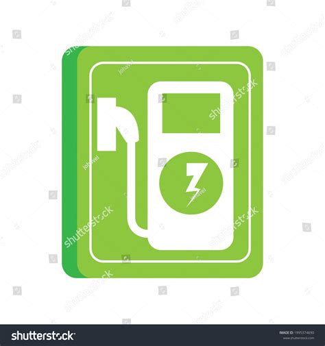 Electric Vehicle Station Sign Isolated Stock Vector (Royalty Free