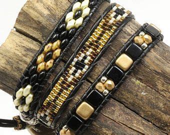 Leather Cord Bracelets Bead Loom Bracelets Beaded Wrap Bracelets