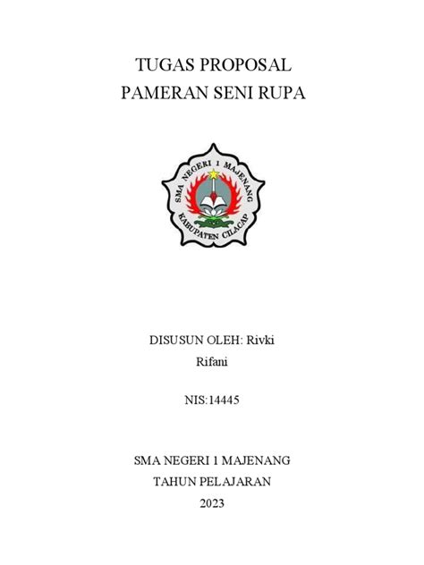 Proposal Pameran Seni Rupa 1 Pdf