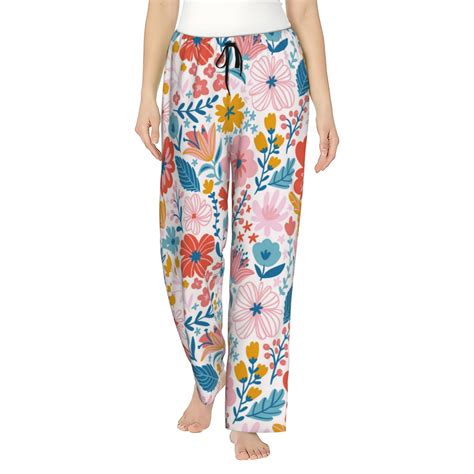 Kll Womens Floral Ditsy Print Pajama Pants Soft Pajama Bottoms For