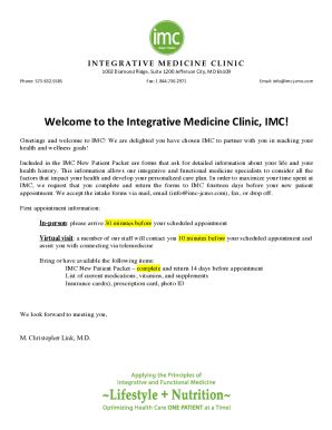 Fillable Online M Chris Link Md Jefferson City Integrative