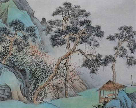 Hand Painted Ink Wash Shan Shui Painting Authentic Chinese Etsy