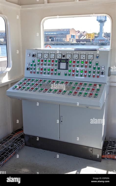 Many Buttons And Switches Control Panel In A Machine Stock Photo Alamy