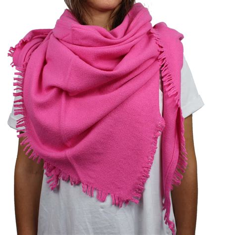 Sciarpa Scialle Lana E Cashmere Colore Rosa Tiburli