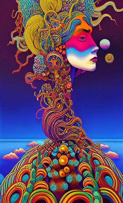 Psychedelic Portrait Digital Art By Barroa Artworks Fine Art America