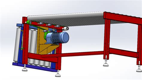 【工程机械】底带摩擦滚筒传动机3d数模图纸 Solidworks设计solidworks传动 仿真秀干货文章