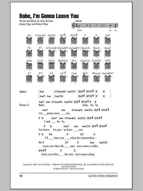 Babe I M Gonna Leave You By Led Zeppelin Guitar Chords Lyrics