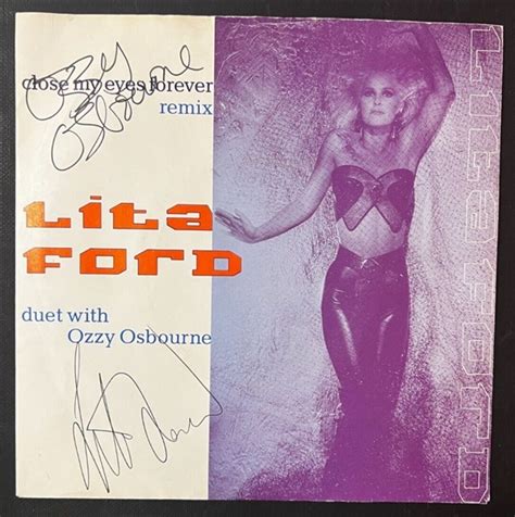 Lot Detail Ozzy Osbourne Lita Ford Signed Close My Eyes Forever