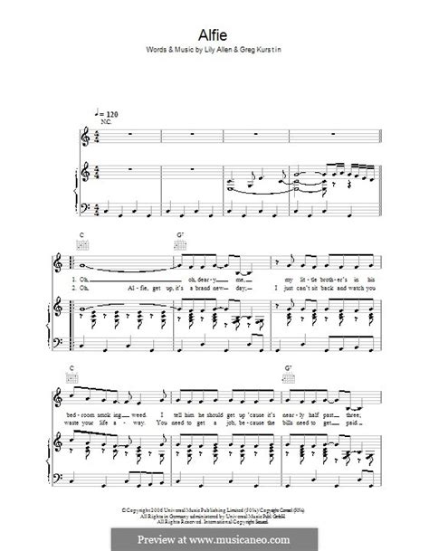 Alfie (Lily Allen) by G. Kurstin - sheet music on MusicaNeo