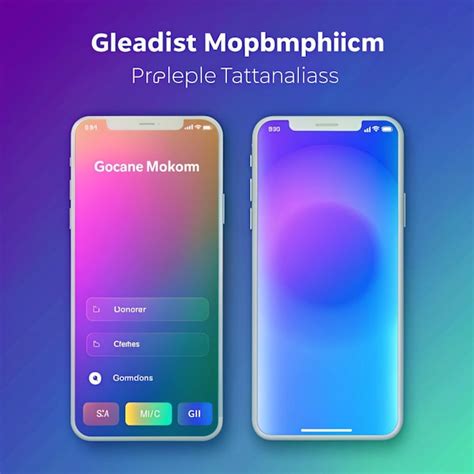 Gradient Glassmorphism Modelo De Aplicativo Móvel Para Ui Moderna Imagem Premium Gerada Com Ia